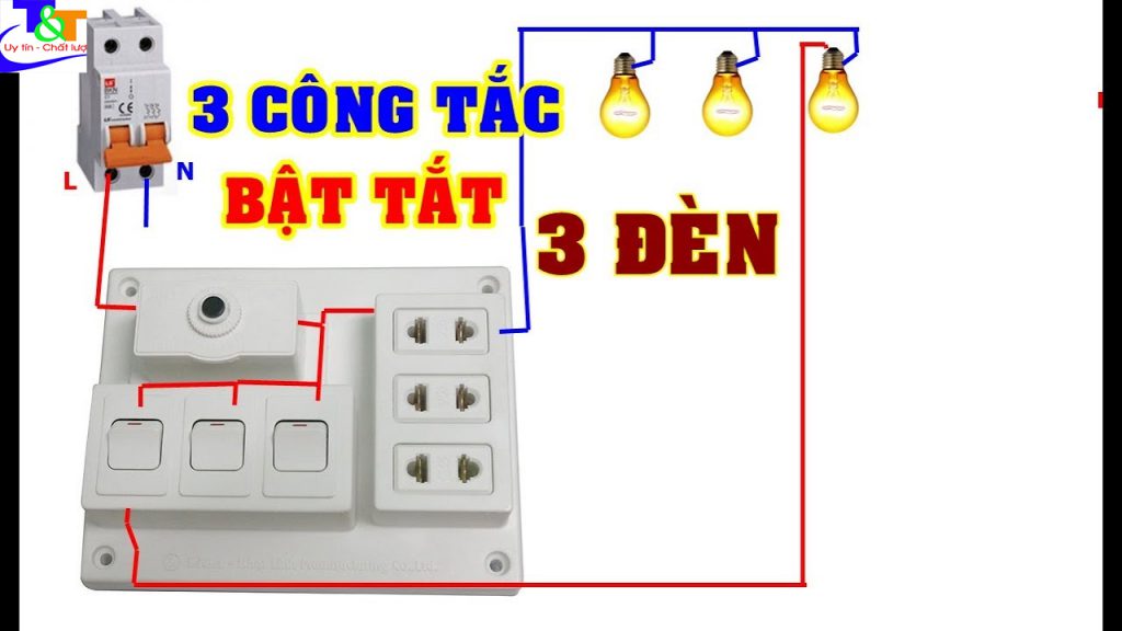 cach dau bang dien 3 cong tac 3 o cam