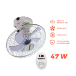 Quạt Đảo Nanoco NOF1609 – Màu Xám Trắng