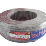 Dây điện mềm 2 lõi ruột đồng 2×1.5mm xám Daphaco