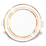 Đèn downlightLED φ110 9W 3 màu viền vàng Nanoco NSD09CG110