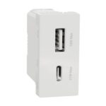 Ổ cắm USB 2 cổng A + C, size S Schneider M3TS_USB2_WE