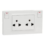 Bộ ổ cắm đôi 3 chấu có công tắc16A Schneider M3TS_SIS_WE