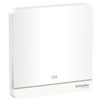 Bộ Công Tắc Đơn 2 Cực 20A Màu Trắng Schneider E8331D20N_WE_G19