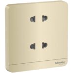 Bộ Ổ Cắm Đôi 2 Chấu 10A Màu Vàng Kim Schneider E83426U2_WG_G19